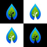 Pflanze Wasser Logo Design vektor