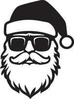 Ausruhen claus Stimmung cool Santa schwarz eisig st. Nick Stil schwarz cool Santa vektor