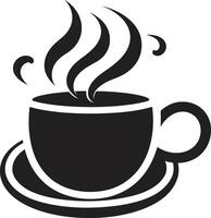 Aroma Infusion schwarz von Kaffee Tasse Koffein Vergnügen schwarz von Kaffee Tasse vektor