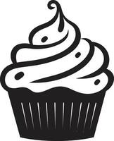 gefrostet Versuchung Cupcake schwarz zuckerhaltig Freude schwarz Cupcake vektor