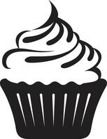 Bäckerei Eleganz Cupcake schwarz Gourmet Glückseligkeit schwarz Cupcake vektor