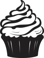 ausgepeitscht Perfektion schwarz Cupcake köstlich Freude schwarz Cupcake vektor