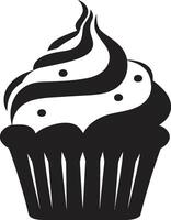 gebacken Perfektion schwarz Cupcake göttlich Süßwaren schwarz Cupcake vektor