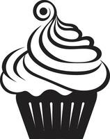 Gourmet Versuchung schwarz Cupcake zuckerhaltig Süße Cupcake schwarz vektor