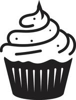 ausgepeitscht Perfektion schwarz Cupcake köstlich Versuchung schwarz Cupcake vektor