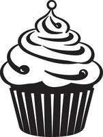 nachsichtig Charme Cupcake schwarz Zucker beschichtet Eleganz schwarz Cupcake vektor