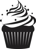 Süss Genuss schwarz Cupcake dekadent Freuden Cupcake im schwarz vektor