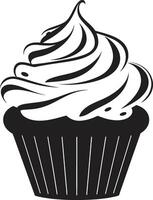 Süss behandeln Meisterschaft schwarz Cupcake aromatisch Freude Cupcake schwarz vektor