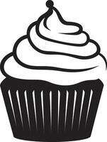 ausgepeitscht Glückseligkeit schwarz Cupcake lecker Schaffung schwarz Cupcake vektor