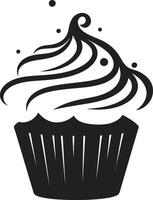 gebacken Freude Cupcake schwarz aromatisch Eleganz schwarz Cupcake vektor