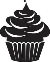 ausgepeitscht Glückseligkeit Charme schwarz Cupcake gefrostet Versuchung schwarz Cupcake vektor