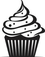 köstlich Freude schwarz Cupcake Bäckerei Glückseligkeit Cupcake schwarz vektor