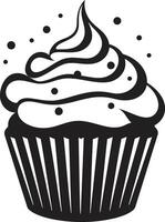 zuckerhaltig Süße schwarz Cupcake dekadent Freude Cupcake im schwarz vektor