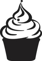 Zucker beschichtet Glückseligkeit schwarz Cupcake ausgepeitscht Perfektion schwarz Cupcake vektor