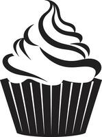 nachsichtig behandeln Cupcake schwarz Zucker beschichtet Glückseligkeit schwarz Cupcake vektor