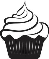 Zucker eilen Eleganz schwarz Cupcake ausgepeitscht Glückseligkeit Charme schwarz Cupcake vektor