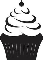 ausgepeitscht Perfektion Cupcake im schwarz köstlich Freude schwarz Cupcake vektor