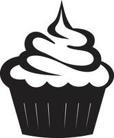 ausgepeitscht Glückseligkeit Charme schwarz Cupcake gefrostet Versuchung Cupcake schwarz vektor