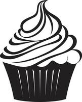 Süss Genuss schwarz Cupcake dekadent Freude Cupcake im schwarz vektor