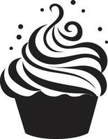 köstlich Freude schwarz Cupcake Bäckerei Glückseligkeit schwarz Cupcake vektor