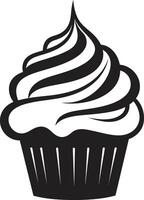 ausgepeitscht Perfektion Cupcake schwarz köstlich Freude schwarz Cupcake vektor