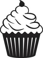 nachsichtig Charme schwarz Cupcake Zucker beschichtet Eleganz schwarz Cupcake vektor