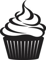 göttlich Süßwaren ic Cupcake im schwarz lecker gefertigt schwarz Cupcake vektor