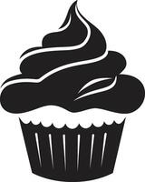 köstlich Freude schwarz Cupcake Bäckerei Glückseligkeit Cupcake schwarz vektor