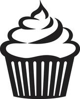 Gourmet Versuchung schwarz ic Cupcake zuckerhaltig Süße Cupcake schwarz vektor