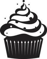 ausgepeitscht Glückseligkeit Charme schwarz Cupcake gefrostet Versuchung Cupcake schwarz vektor