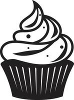 ausgepeitscht Perfektion Cupcake schwarz köstlich Freude schwarz ic Cupcake vektor