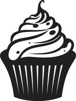 gebacken Perfektion schwarz Cupcake göttlich Süßwaren ic Cupcake im schwarz vektor