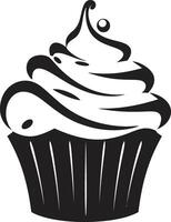 köstlich Freude schwarz Cupcake Bäckerei Glückseligkeit schwarz Cupcake vektor