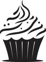 Cupcake Eleganz schwarz Süss behandeln Meisterschaft schwarz Cupcake vektor