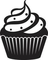 dekadent Freude schwarz Cupcake Zucker eilen Eleganz Cupcake im schwarz vektor