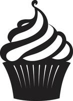 göttlich Süßwaren schwarz Cupcake lecker gefertigt schwarz Cupcake vektor