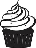 köstlich Freude schwarz Cupcake Bäckerei Glückseligkeit Cupcake schwarz vektor