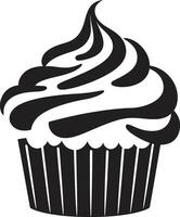 lecker Leckereien Cupcake schwarz gebacken Perfektion schwarz Cupcake vektor