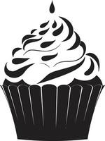 lecker gefertigt schwarz Cupcake Cupcake Eleganz schwarz vektor