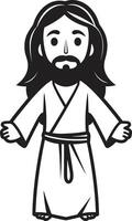 himmelskt herde svart Jesus välsignad bekvämlighet tecknad serie Jesus i svart vektor
