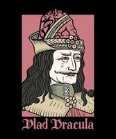 vlad Dracula Jahrgang Illustration Design vektor