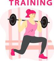 Damen Gewicht Heben Ausbildung vektor