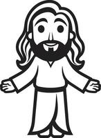 gudomlig bekvämlighet söt svart Jesus mild strålglans tecknad serie Jesus vektor