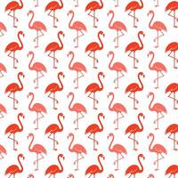 Rosa Flamingo auf Weiß regulär nahtlos Muster. tropisch modisch Hintergrund zum drucken, Kleidung, Verpackung und Postkarte. exotisch Hawaii Kunst. Karikatur vektor