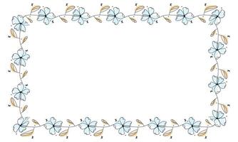Hand gezeichnet Blumen Kranz Rahmen auf Weiß Hintergrund vektor
