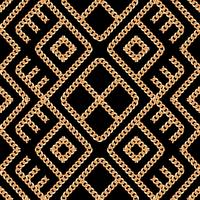 Seamless mönster av guld kedja geometrisk prydnad på svart bakgrund. Vektor illustration