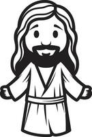 välsignad räddare söt svart Jesus snäll återlösare tecknad serie Jesus svart vektor