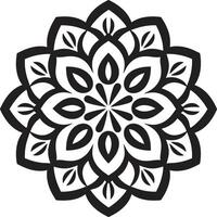 kulturell Kaleidoskop elegant Mandala im glatt schwarz ewig Harmonie schwarz Emblem mit kompliziert Mandala Muster im vektor