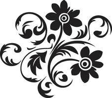 kompliziert Muster schwarz Emblem opulent Gravuren Filigran vektor