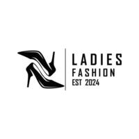 Frauen Schuhe Logo Illustration Design Geschäft Stil Mode Trend Damen hoch Absätze vektor